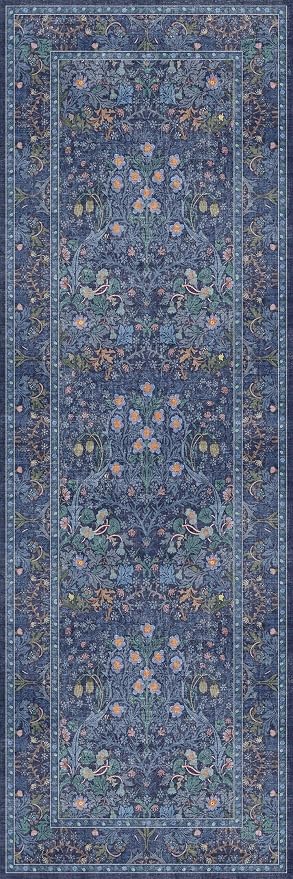 Non Slip 2x6 Dark Blue Kitchen Runner Rug - Image 3