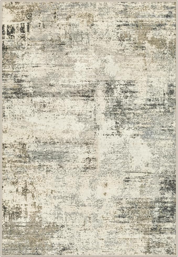 Area Rug Living Room: 8x8 Modern Washable Soft Carpet Ash Brown | by FXRHLP