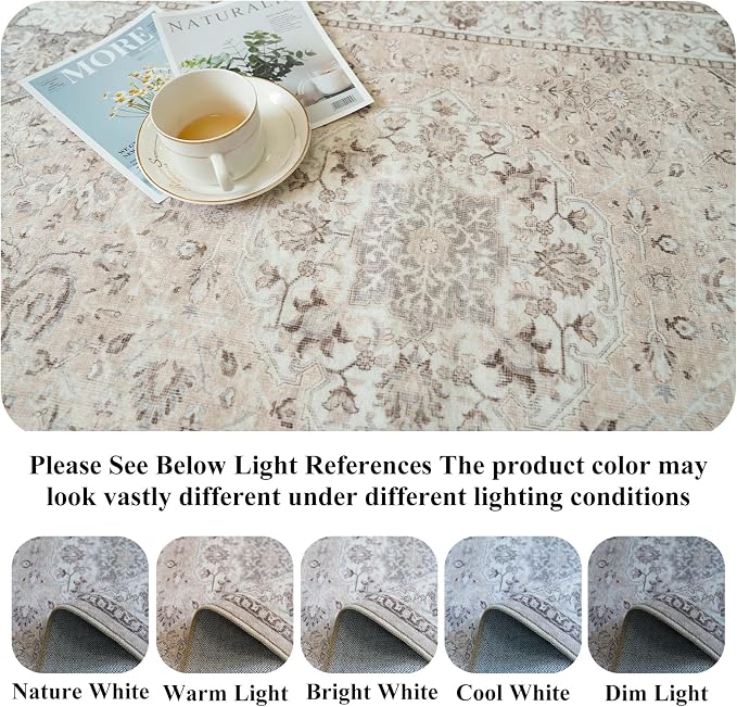 Washable 2x5 Hallway Runner Rug: Vintage Water Resistant Kitchen Entryway Rug - Image 3