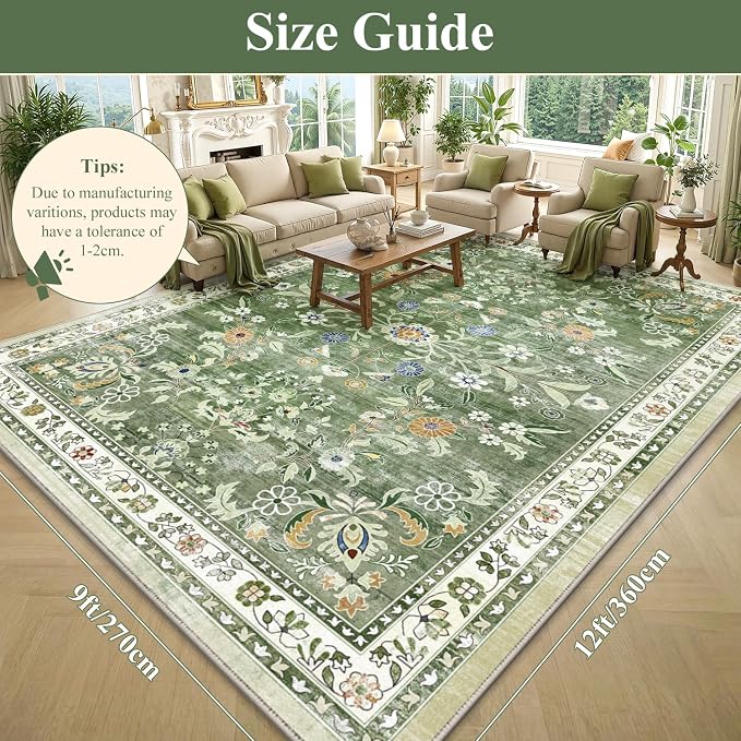 Yamaziot 9x12 Washable Area Rug - Image 2