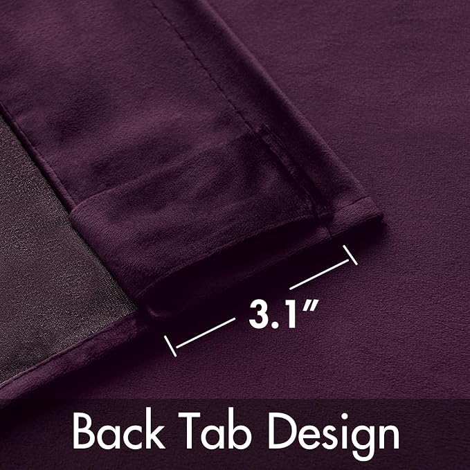 MIULEE Dark Purple Velvet Curtains 52x96 inches Luxury Blackout Curtains | - Image 3