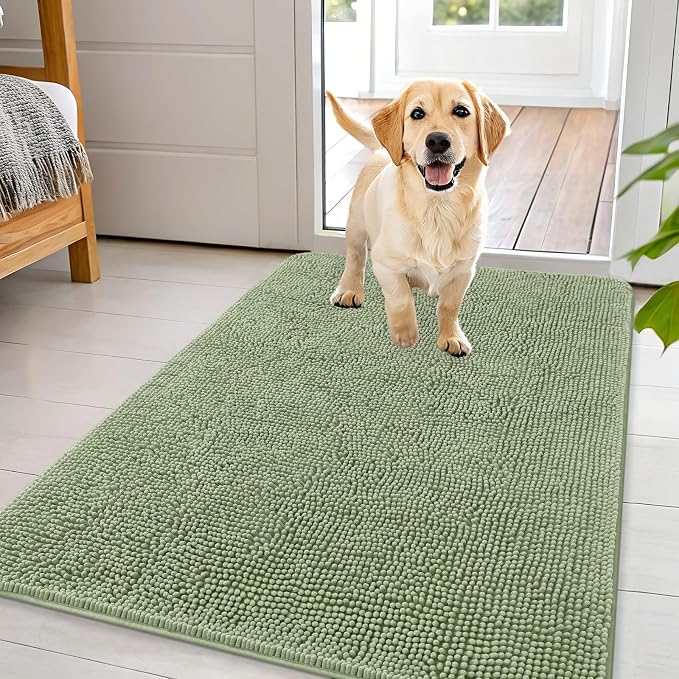 OLANLY Dog Door Mat for Muddy Paws 44x32, Super Absorbent Chenille Mud Mat | by OLANLY