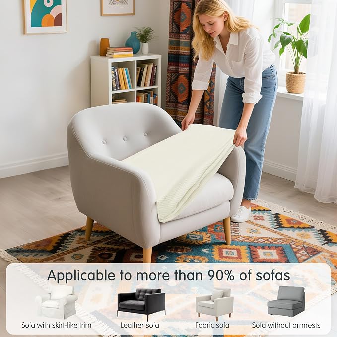Hokway Couch Cushion Slipcovers Small Stretch Reversible Cushion Protector - Image 5