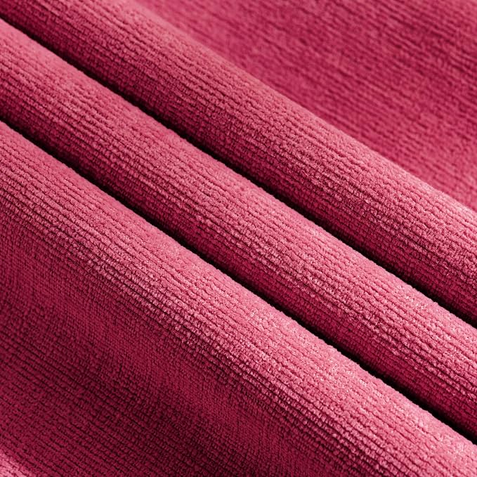 MIULEE Hot Pink Red Chenille Couch Throw Pillow Covers, 18x18 | Set of 2 - Image 2