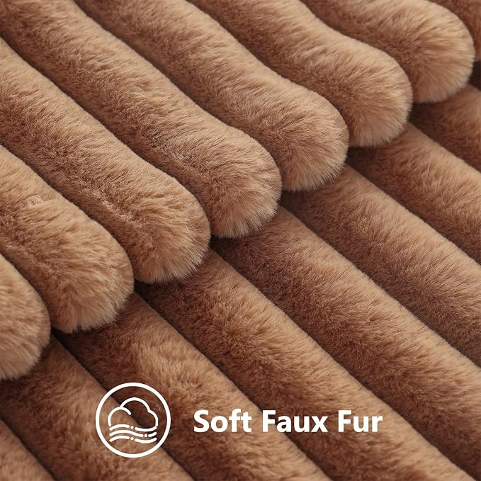 decorUhome Fall Faux Fur Throw Pillow Covers 16x16 Set of 2 Brown | Decorative - Image 3