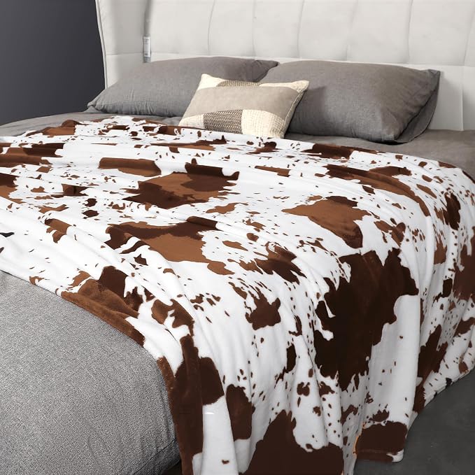 Edenleaf Cow Print Blanket, Ultra Cozy Cow Throw Blanket - Image 5