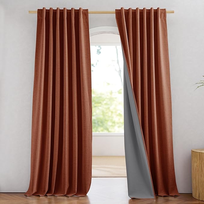NICETOWN 100% Blackout Farmhouse Curtains 95" Length by NICETOWN