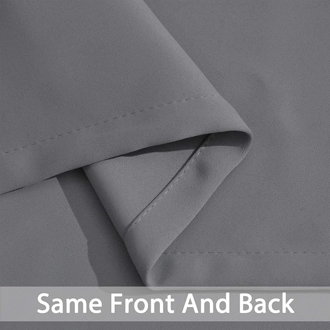 Yakamok Grey Room Darkening Curtains 52x90 inch Gray Grommet-Living Room | 2 - Image 4