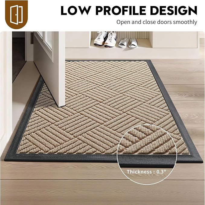 Front Door Mat, Heavy Duty Waterproof Doormat 31.5"x20", Stain Fade Resistant - Image 5