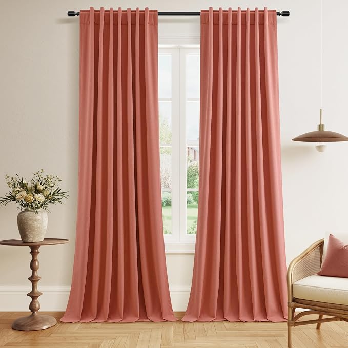 100% Blackout Curtains 90 Inch Length 2 Panels Set by Guken