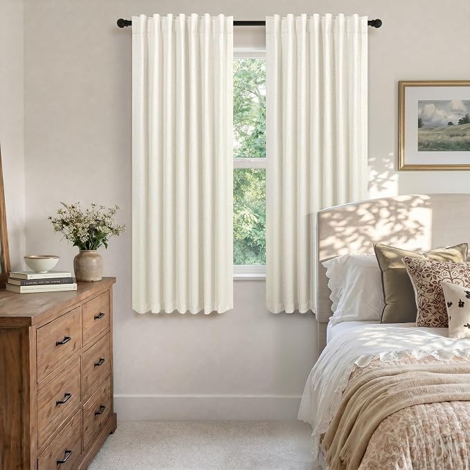 Room Darkening Curtains 72 Inch Length 2 Panel Burg - Image 7
