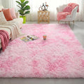 Amdrebio Pink White Fluffy Kawaii Area Rug 4x6 by Amdrebio