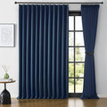 Navy Pleat Wide Width Drapes 80 x 96 inch Long 2 Panels by KEQIAOSUOCAI