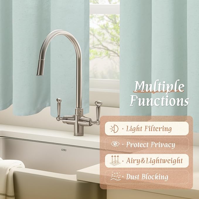 54 Inch Short Window Linen Curtains - Image 9