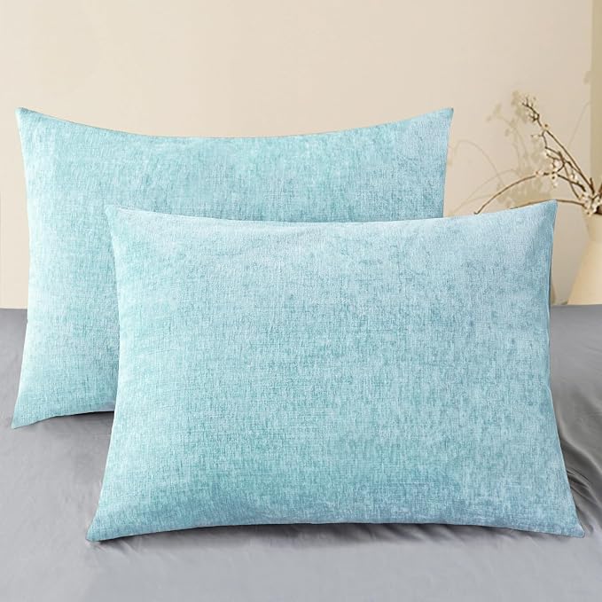 CaliTime Decorative Throw Pillow Covers 26 X 20 Inches Light Blue Grey | Pack by CaliTime