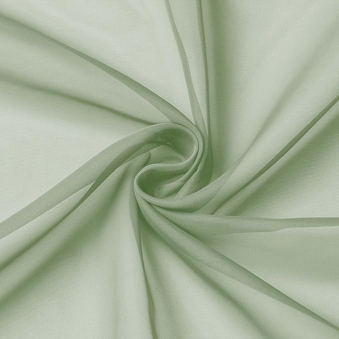 Extra Long Sheer Green Curtains - Image 9