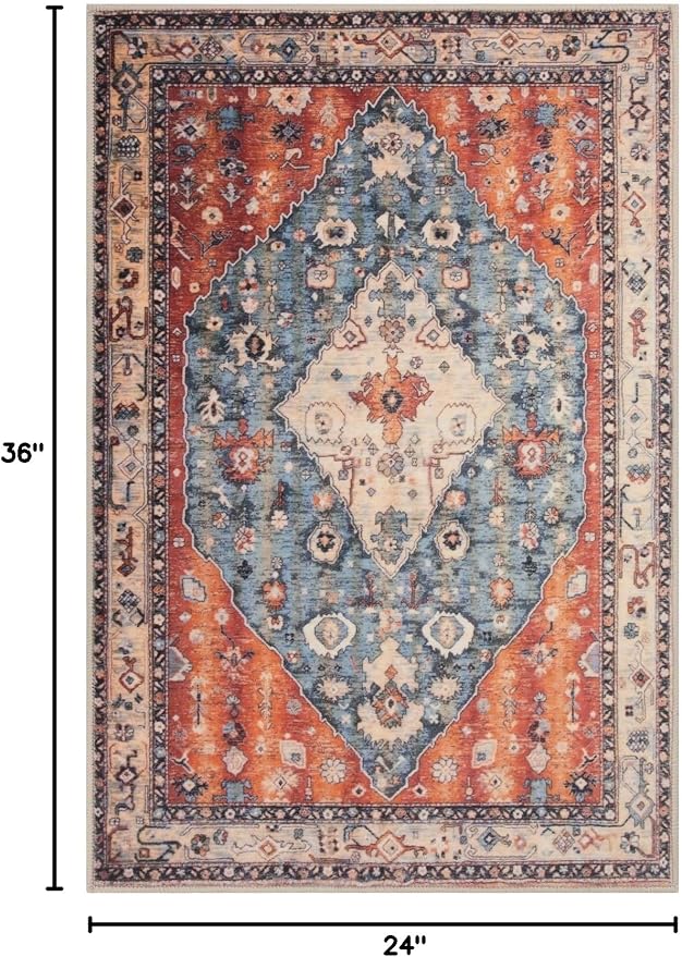 SERISSA 2x3 Washable Non Slip Boho Small Area Rug - Image 2