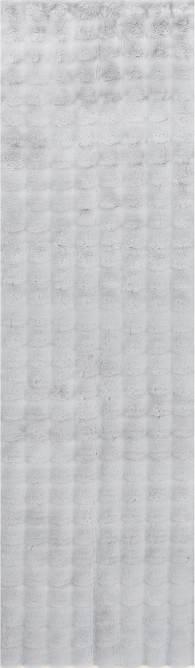 nuLOOM Jeni Silver Checkered Washable Runner Rug - Image 5