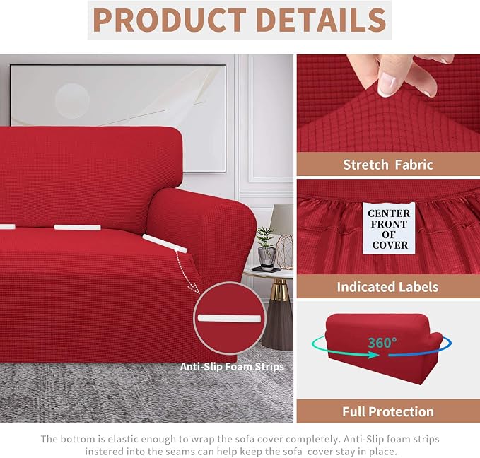 Easy-Going 100% Waterproof Couch Cover, 3 Cushion Oversized Sofa Cover | - Image 4