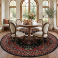 RELEANY Washable Area Rug, Round 7ft, Water Repellent, Pet Friendly, Vintage by RELEANY