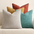 MIULEE Decorative Chenille Fall Pillow Covers Orange Teal 20x20 Pack of 4 | by MIULEE