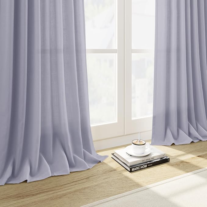 Lavender Purple Linen Curtains 102 Inches Long - Image 5