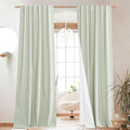 NICETOWN Light Green Blackout Linen Curtains 95" Long, Rod Pocket Back Tab Full by NICETOWN