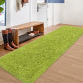 2x8 Bedside Area Rugs for Bedroom Soft Fluffy Shag Green Rug for Hallway by JiaoBaba