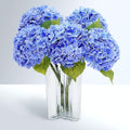 Waipfaru 21" Real Touch Dark Blue Hydrangea Artificial Flowers with Long Stem & Leaves, Full Latex Faux Hydrangea Flowers for Home Decor Party Floral Arrangements Wedding Bouquets Centerpieces, 4Pcs