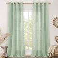 95 Inches Long Fresh Green Linen Curtains by LAMIT