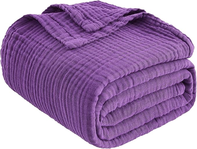 EMME Muslin Blankets for Adults Throw Blanket for Couch Breathable Gauze Soft by EMME