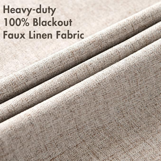 MIULEE 100% Blackout Linen Curtains - Image 5