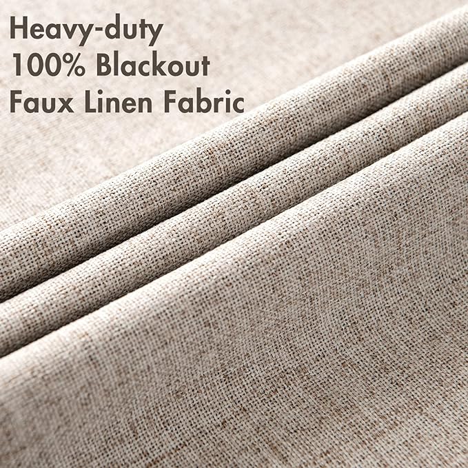 MIULEE 100% Blackout Linen Curtains - Image 5