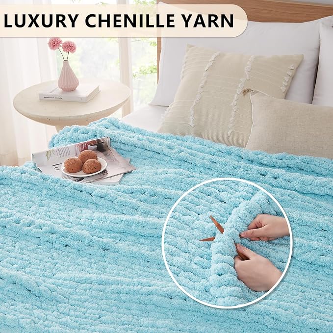 L'AGRATY Chunky Knit Throw Blanket - Image 5