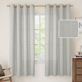 72 inch Linen Curtains for Bedroom, 52 x 72 Inch, Light Grey | Grommet by LAMIT