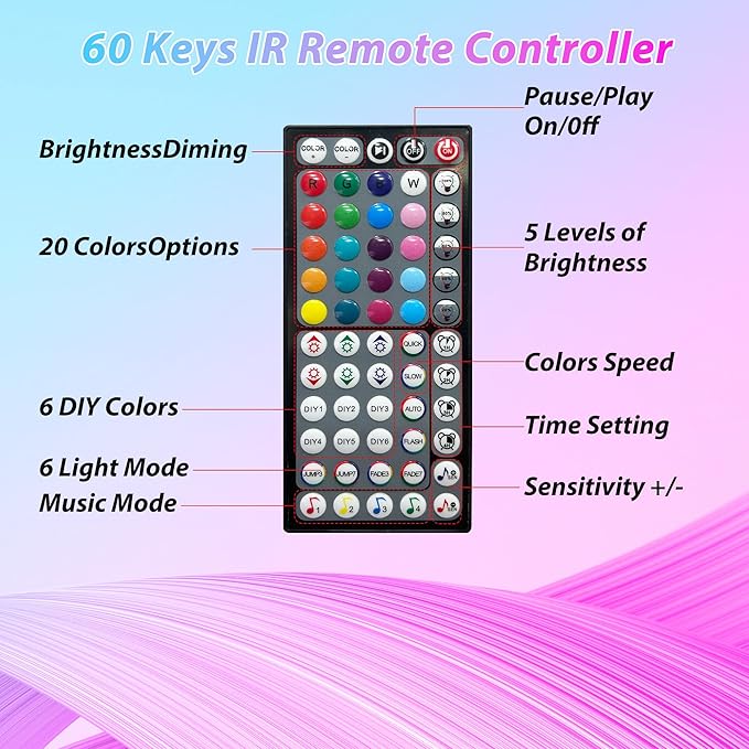 Led Lights for Bedroom 200ft (2 * 100FT) Music Sync Color Changing Led Strip Lights, RGB Led Light Strip with Remote and App Control, Cuttable Led Tape Light for Home Decor Gaming Accessories