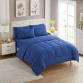 Sweet Home Collection 7 Piece Comforter Set Bag Solid Color All Season Soft Down Alternative Blanket & Luxurious Microfiber Bed Sheets, Royal Blue, King