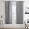 Grey 100% Blackout Curtains 63 Inch Length 2 Panels Set by Guken