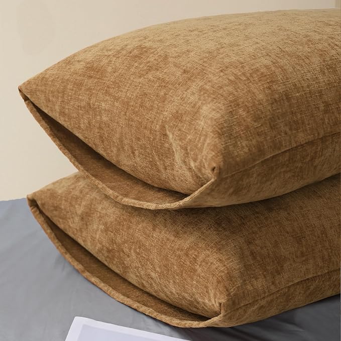 CaliTime Decorative Throw Pillow Covers 26 X 20 Inches Apricot Brown | Pack of 2 - Image 4