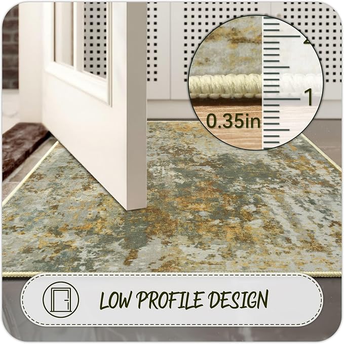 Green Rug Runners for Hallways Kitchen Non Slip Washable 2x6 Entryway Runner - Image 6