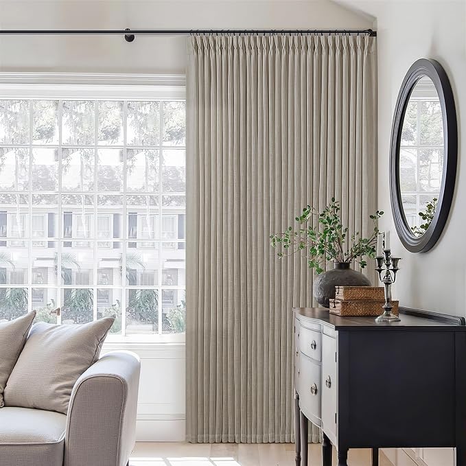 Pinch Pleated Linen Curtains 98 Inches Long - Image 8