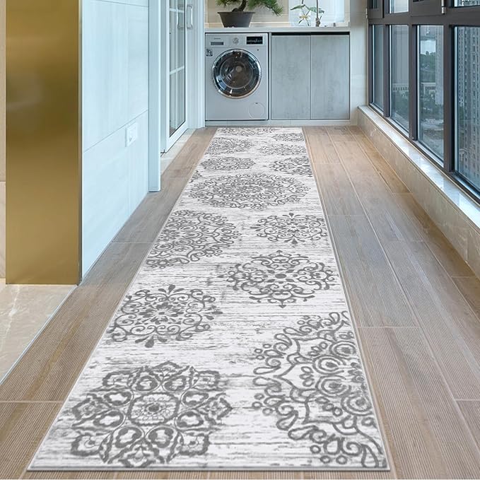HEBE Hallway Runner Rug 2'8''x14', Washable Non Slip Kitchen Rug Runner | Soft - Image 8