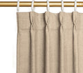 Joydeco Thick Linen Pinch Pleated Curtains 90 Inch Long 2 Panel Set by JOYDECO