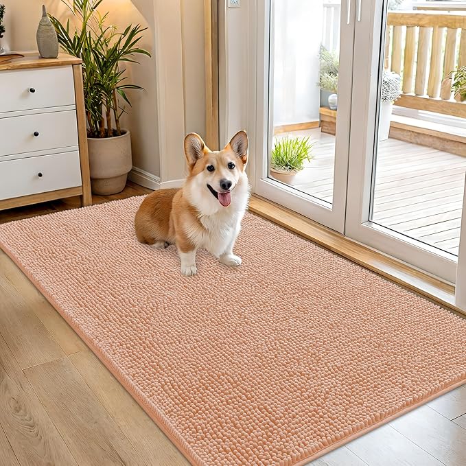 OLANLY Dog Door Mat for Muddy Paws 54x32, Super Absorbent Chenille Mud Mat | by OLANLY