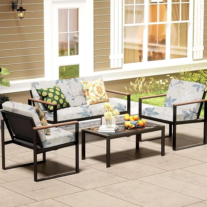 8Pcs Patio Cushion Covers, Outdoor Stretch Cushion Covers, Washable | Stretch - Image 6