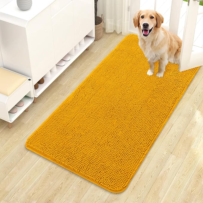 OLANLY Dog Door Mat for Muddy Paws 44x24, Super Absorbent Chenille Mud Mat | by OLANLY