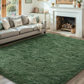 5x7 Ft Shag Green Area Rug for Bedroom Living Room, Ultra Soft Fluffy Furry by Cuzwlovita