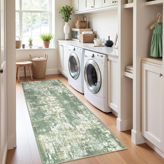 RELEANY Washable Runner 2'x10' Abstract Area Rug - Image 3
