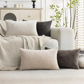 Set of 4 Soft Textured Decorative Throw Pillow Covers 12X20 Inch Cozy Farmhouse by Cozoomy