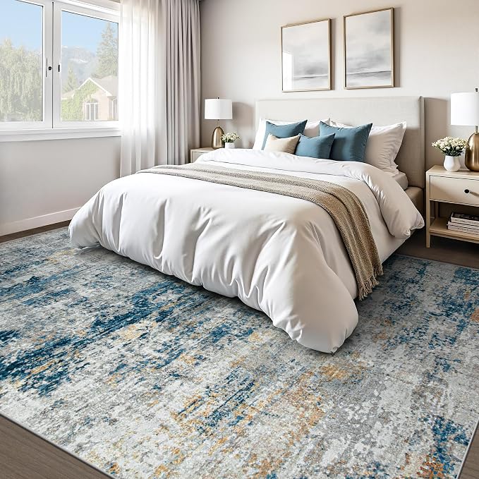 pmtsns Area Rugs 9x12 for Living Room: Washable Rug Modern Abstract Neutral - Image 6